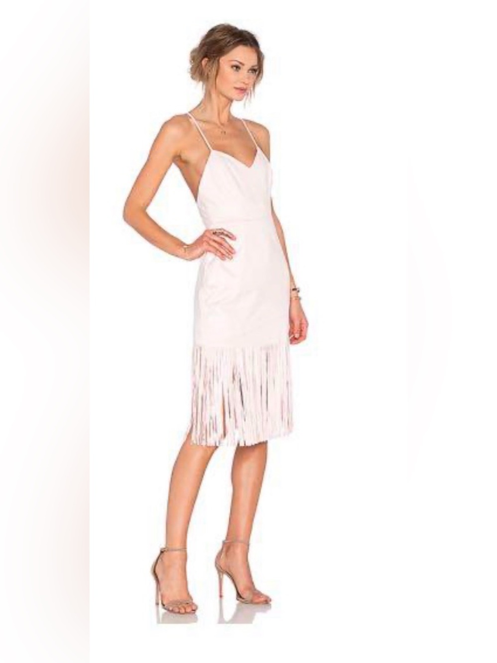 Lovers + Friends Firefly Dress, a blush pink faux suede midi dress Size M NWT